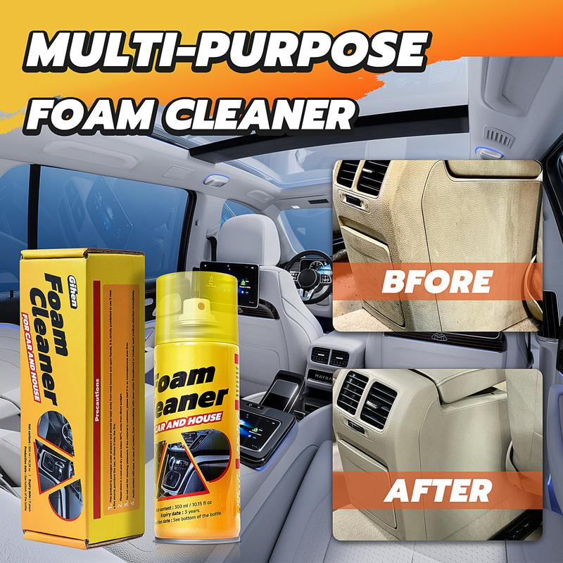 Powerful Car Interior Foam Cleaner Cleans Leather Seats, Plastic Surfaces, and Headliners for Automotive Detailing and Care 10 Fl Oz