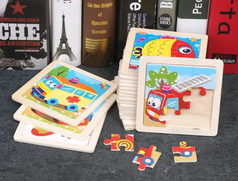4PCS/lot 3D Wooden Jigsaw Puzzles