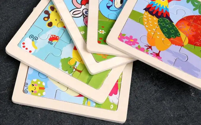 4PCS/lot 3D Wooden Jigsaw Puzzles