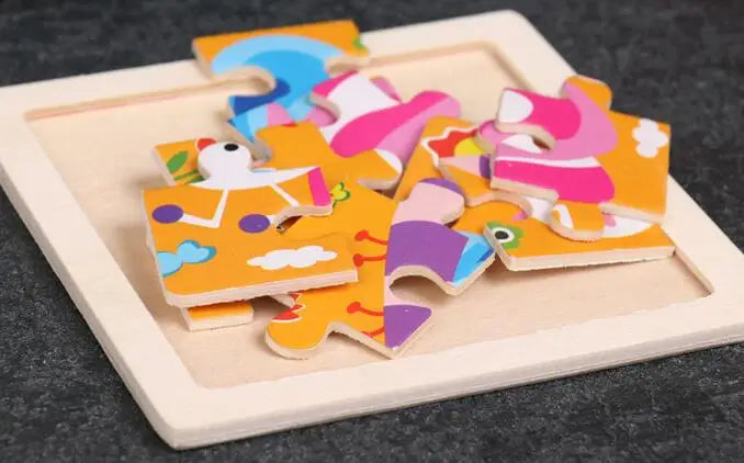 4PCS/lot 3D Wooden Jigsaw Puzzles