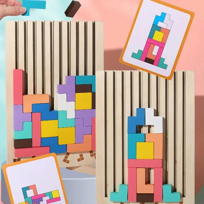 Wooden Puzzle Toy Stacking Game for Family Gathering Activity