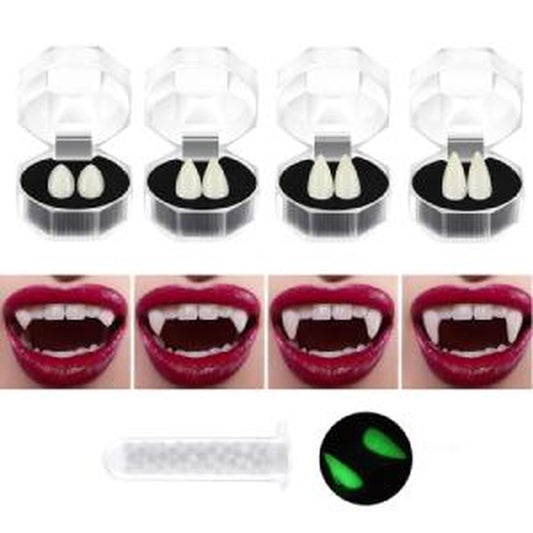 6 Pairs Vampire Teeth Vampire Fangs with Adhesive Cosplay Props Fangs Cosplay Costume Prop for Horror Party Decoration Halloween Party Favors，Accessories Masks Ornaments Gifts Scene Accessories