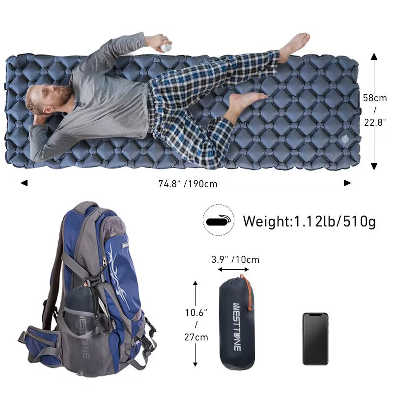 Portable Outdoor Air Cushion Sleeping Mat for Travel Hiking