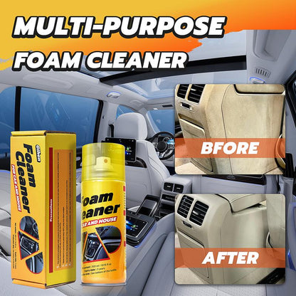 Powerful Car Interior Foam Cleaner Cleans Leather Seats, Plastic Surfaces, and Headliners for Automotive Detailing and Care 10 Fl Oz