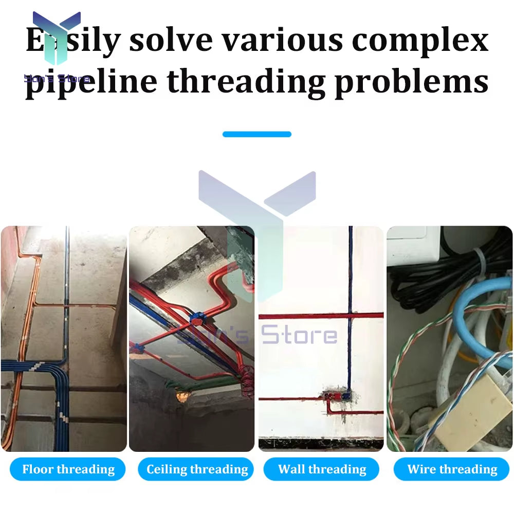 5/10M Universal Wire Threading Device Spring High Elasticity Rope Pulling Device with Pulley Electricians Wire Lead Cable Puller