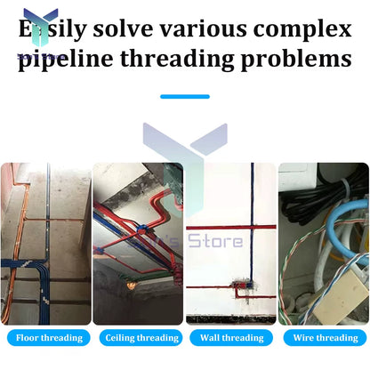 5/10M Universal Wire Threading Device Spring High Elasticity Rope Pulling Device with Pulley Electricians Wire Lead Cable Puller