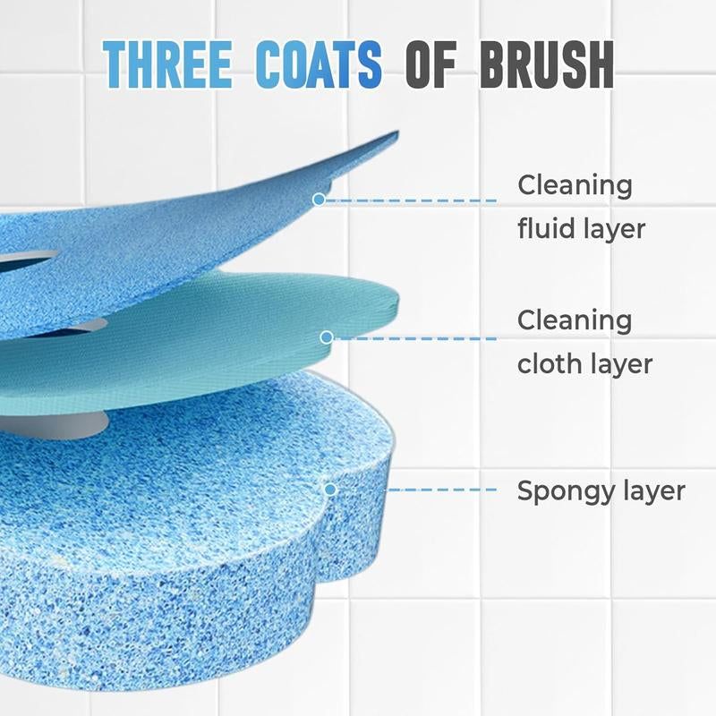 Disposable Toilet Brush, Toilet Bowl Wand Holder Set with 6PCS Cleaner Refills, Bathroom Cleaning System for Sink Bathtub Drain Wash Basin Urinal，Wall-Mount Scrubbing Toilet Brush Bathroom Cleaning Kit