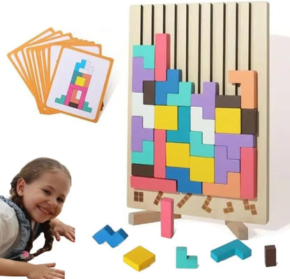 Wooden Puzzle Toy Stacking Game for Family Gathering Activity